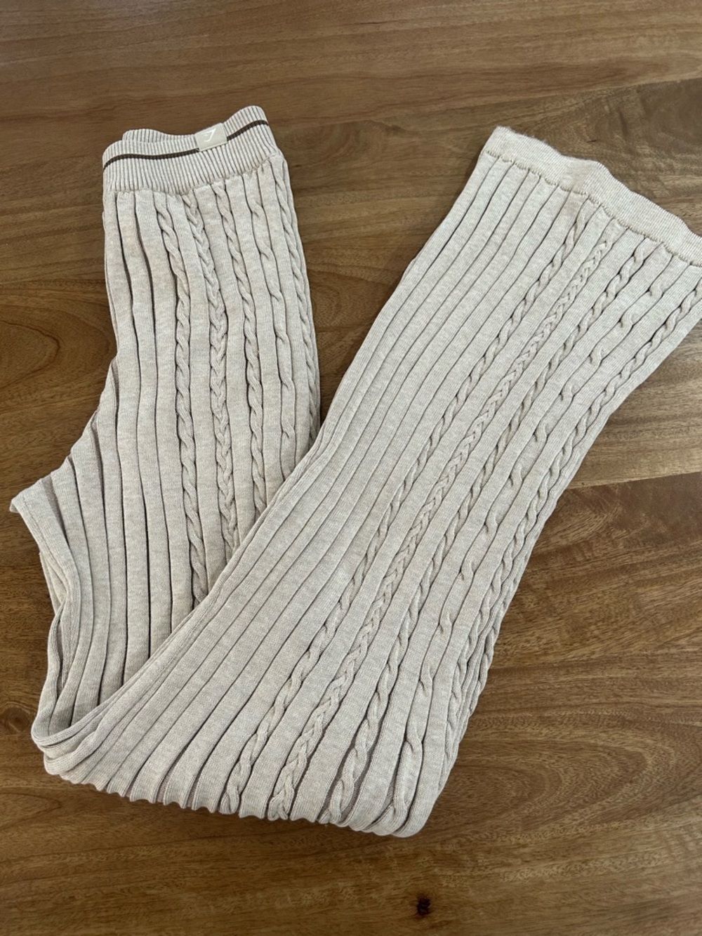 Gymshark Beige Ribbed Knit Pants - Picture 5 of 8